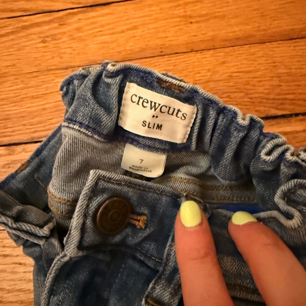 Crewcuts Size 7 Girl Elastic Waist Denim Pants